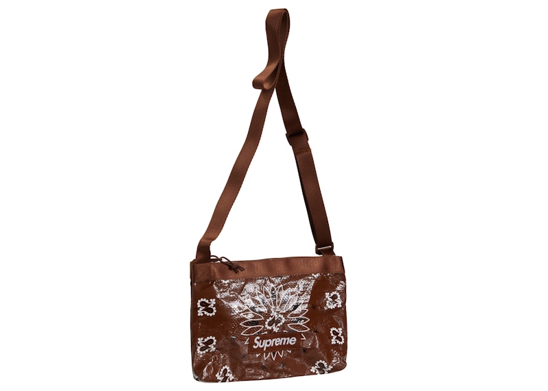 Supreme Bandana Tarp Side Bag Brown