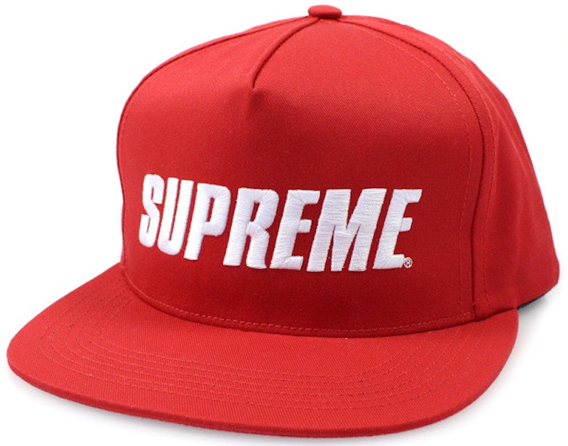 Supreme Bar Logo 5 Panel Hat Red