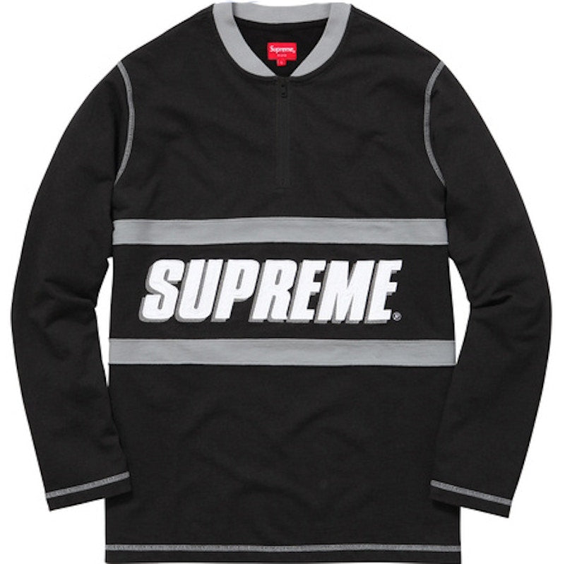 Supreme Bar Logo Half Zip Top Black