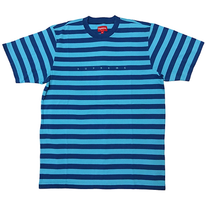 Supreme Bar Stripe Tee Blue