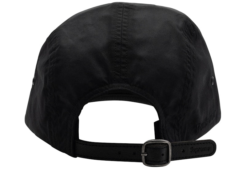 Supreme Barbour Waxed Cotton Camp Cap Black