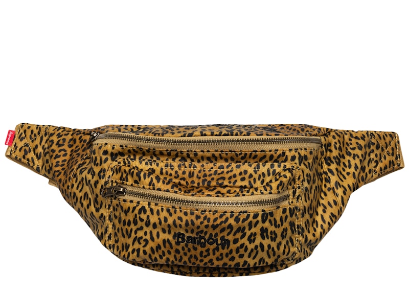 Supreme Barbour Waxed Cotton Waist Bag Leopard