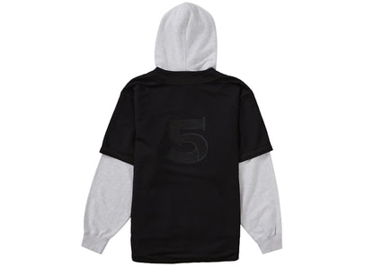 Supreme Baseball Jersey Hooded Sweatshirt Black