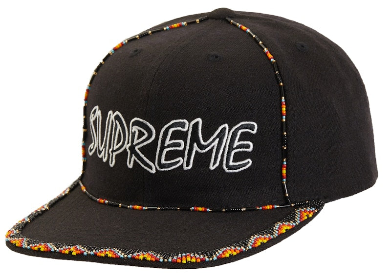 Supreme Beaded 6-Panel Black