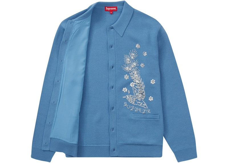 Supreme Beaded Applique Cardigan Bright Blue