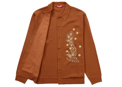Supreme Beaded Applique Cardigan Rust