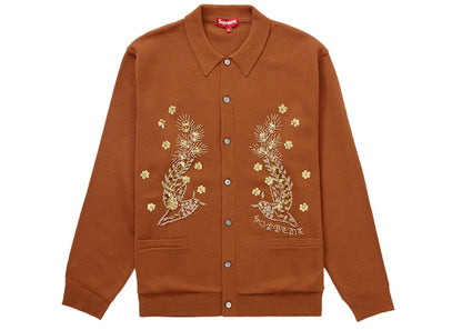 Supreme Beaded Applique Cardigan Rust