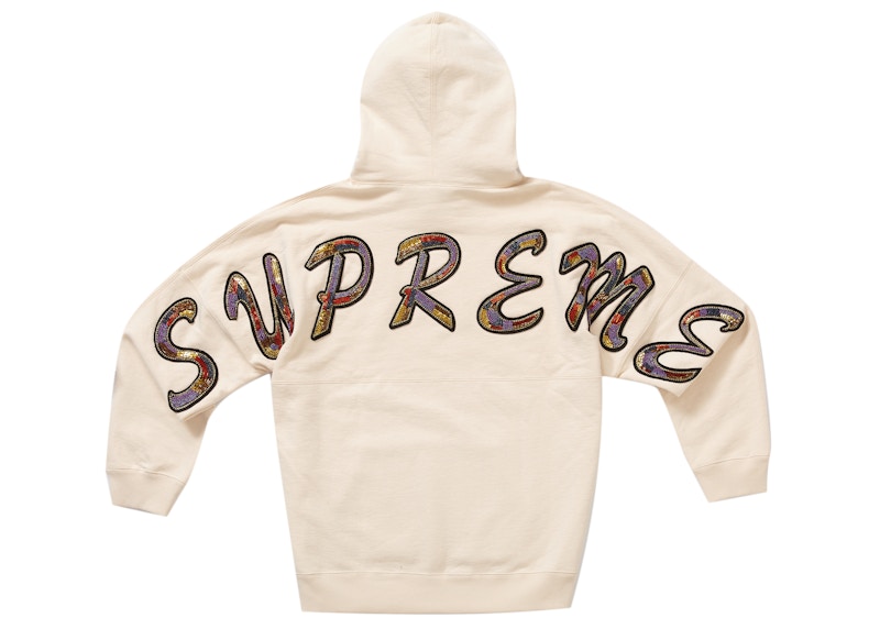 Supreme Beaded Hooded Sweatshirt Natural