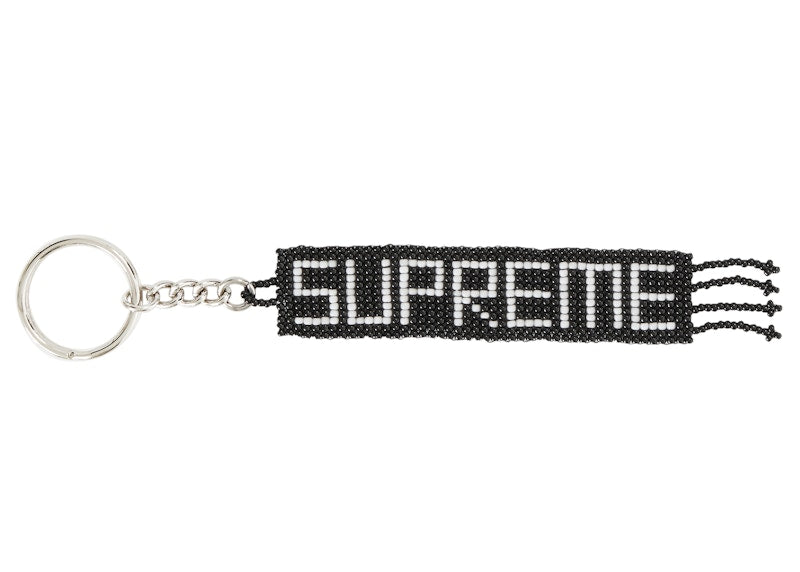 Supreme Beaded Keychain Black