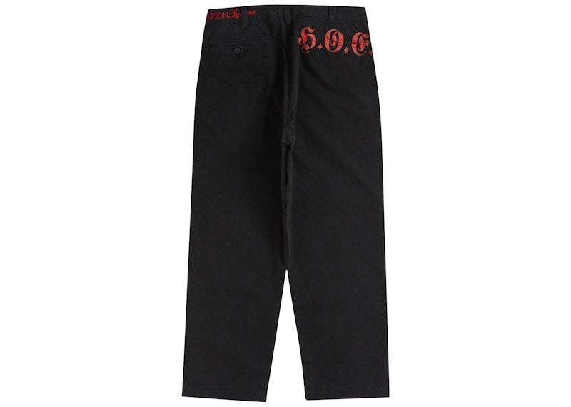 Supreme Bernadette Corporation Old English Chino Pant Black