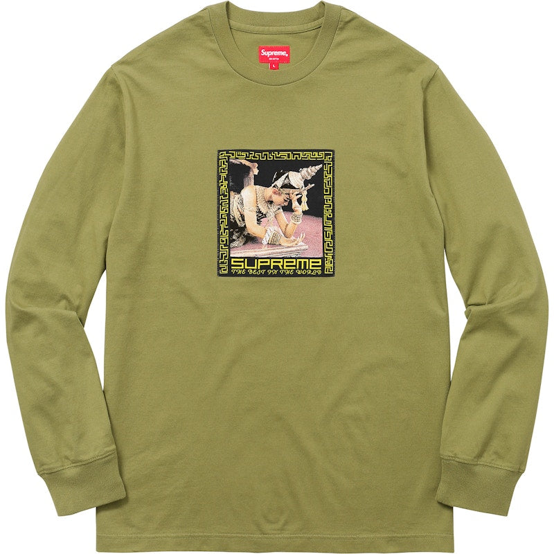 Supreme Best In the World L/S Tee Pale Olive
