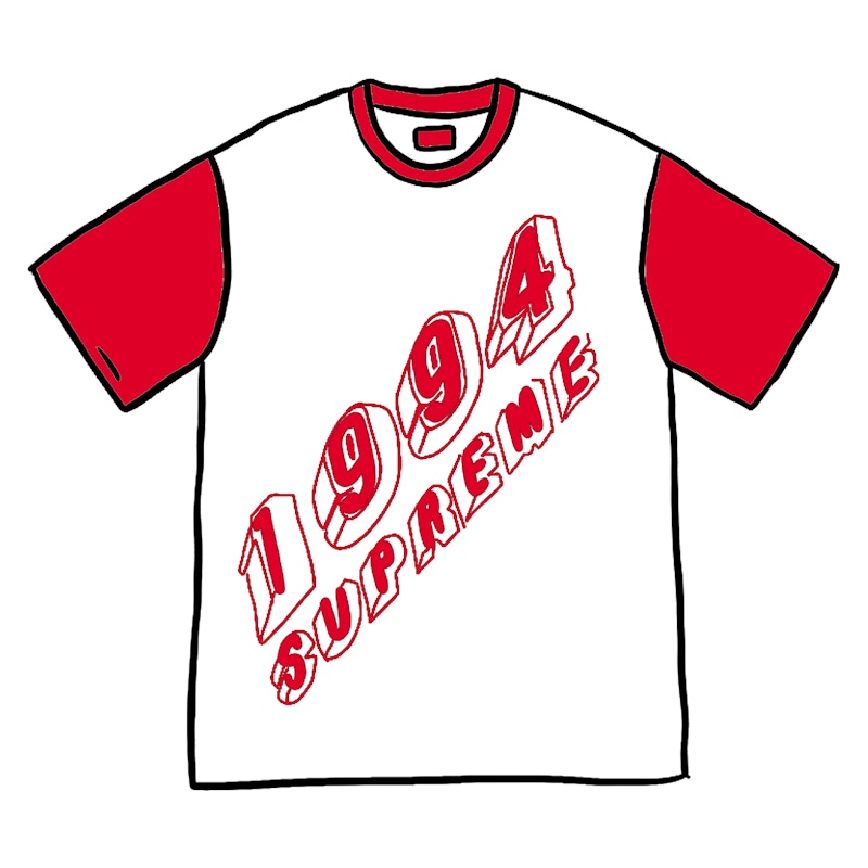 Supreme Bevel Text Ringer Tee White