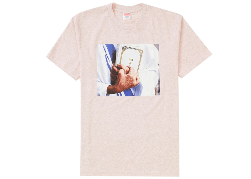 Supreme Bible Tee Heather Light Pink