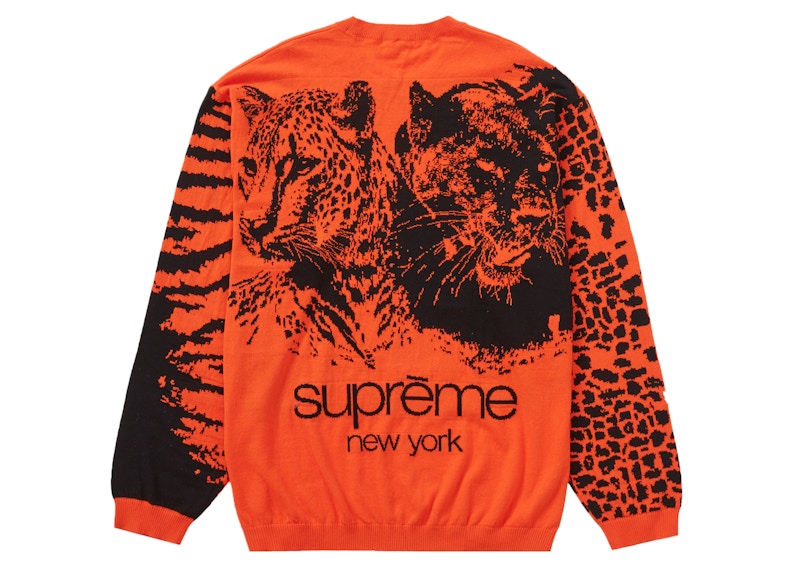 Supreme Big Cats Jacquard L/S Top Orange