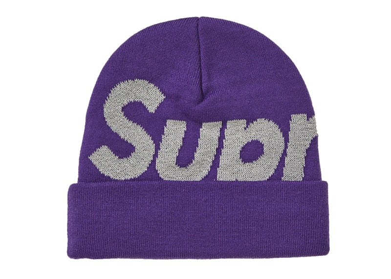 Supreme Big Logo Beanie (FW18) Bright Purple
