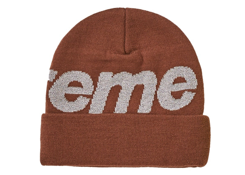 Supreme Big Logo Beanie (FW18) Brown