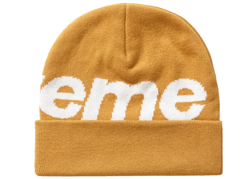 Supreme Big Logo Beanie (FW19) Dark Gold