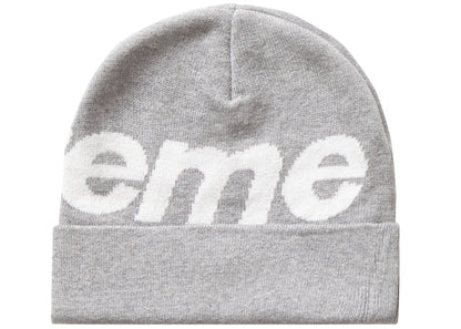 Supreme Big Logo Beanie (FW19) Heather Grey