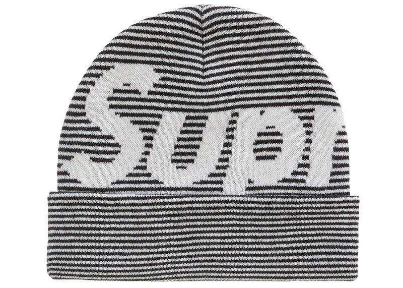 Supreme Big Logo Beanie (FW22) Black Stripe