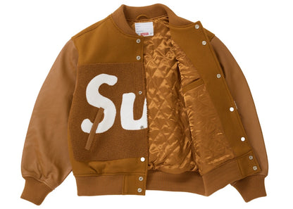 Supreme Big Logo Chenille Varsity Jacket Mustard