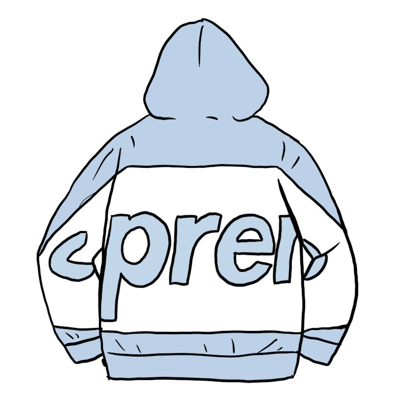 Supreme Big Logo Hooded Sweatshirt Light Blue