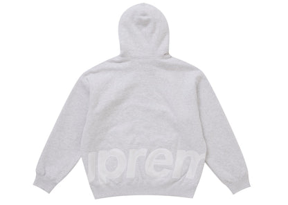 Supreme Big Logo Zip Up Hooded Sweatshirt Ash Grey