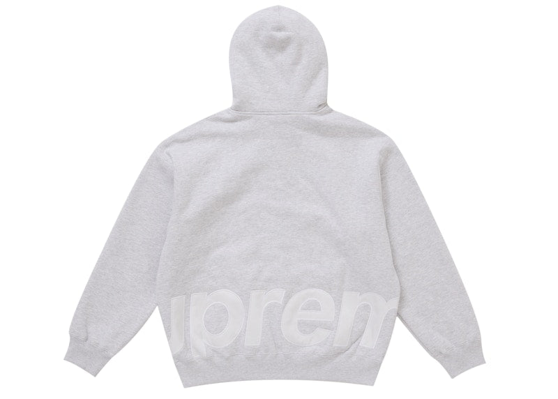 Supreme Big Logo Zip Up Hooded Sweatshirt Ash Grey