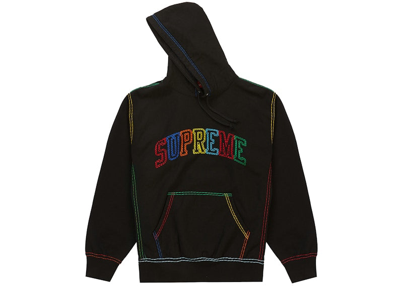 Supreme Big Stitch Hooded Sweatshirt Black