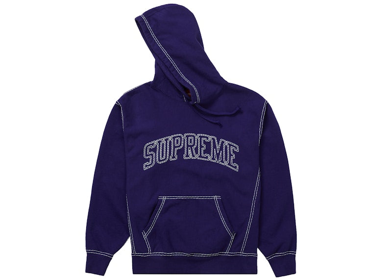 Supreme Big Stitch Hooded Sweatshirt Dark Royal