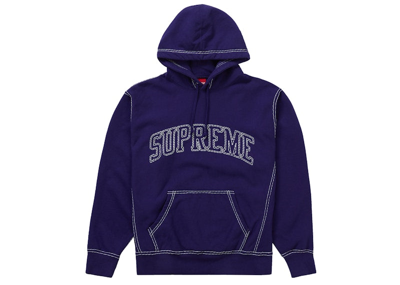 Supreme Big Stitch Hooded Sweatshirt Dark Royal