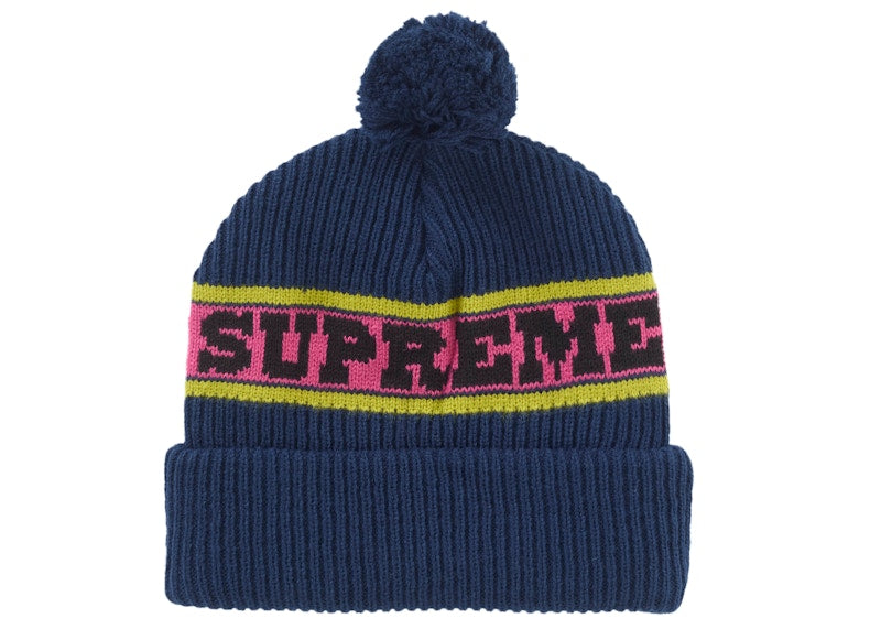Supreme Big Stripe Beanie (FW24) Navy