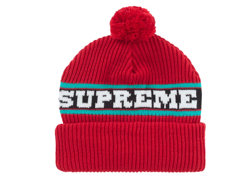 Supreme Big Stripe Beanie (FW24) Red