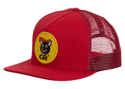 Supreme Black Cat Mesh Back 5-Panel Red
