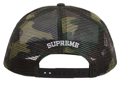 Supreme Black Cat Mesh Back 5-Panel Woodland Camo
