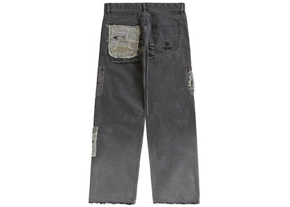 Supreme Blackmeans Mended Loose Fit Jean Washed Black