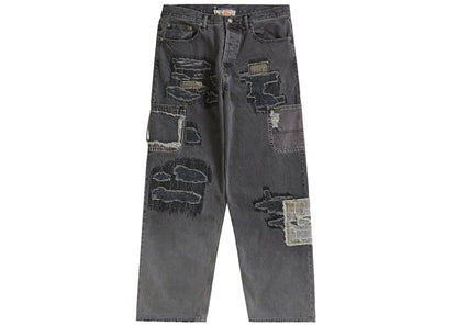 Supreme Blackmeans Mended Loose Fit Jean Washed Black