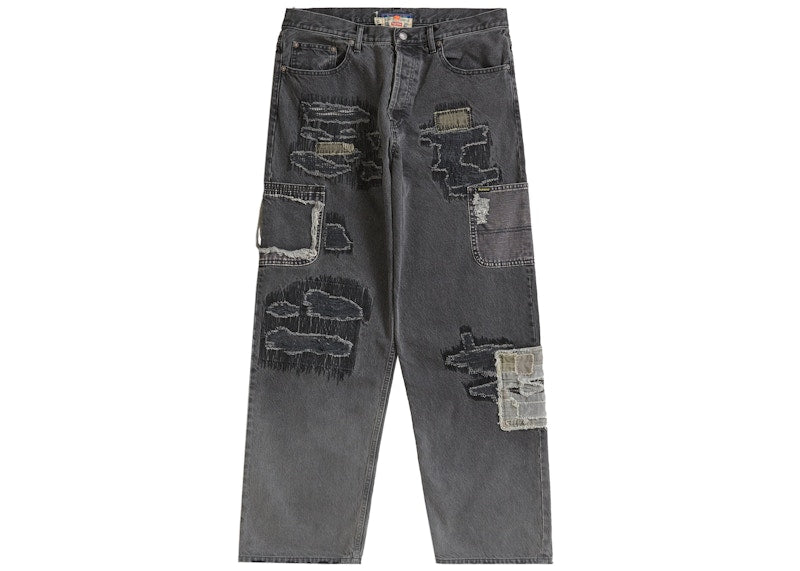Supreme Blackmeans Mended Loose Fit Jean Washed Black