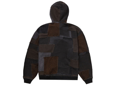 Supreme Blackmeans Patchwork Zip Up Hooded Sweater Black