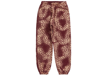 Supreme Bleached Leopard Sweatpant Cardinal