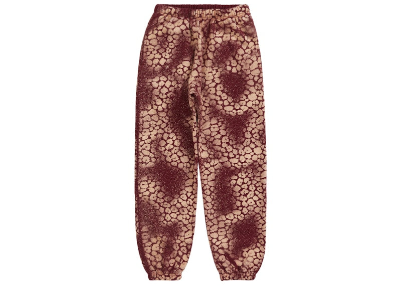 Supreme Bleached Leopard Sweatpant Cardinal