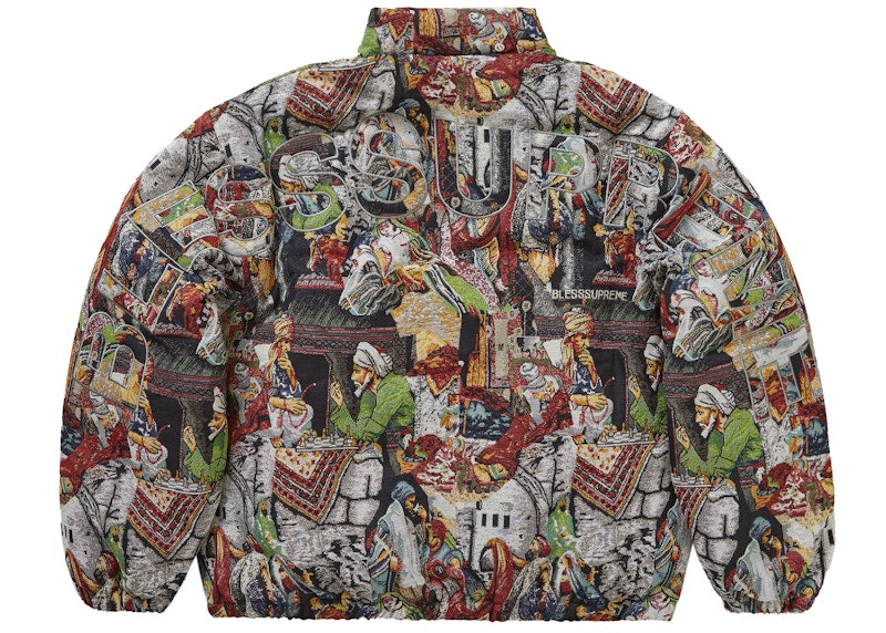 Supreme Bless Tapestry Down Puffer Jacket Multicolor