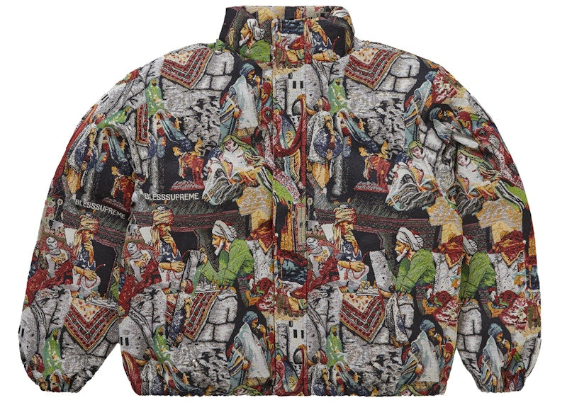Supreme Bless Tapestry Down Puffer Jacket Multicolor