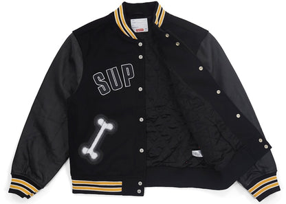Supreme Bone Varsity Jacket Black