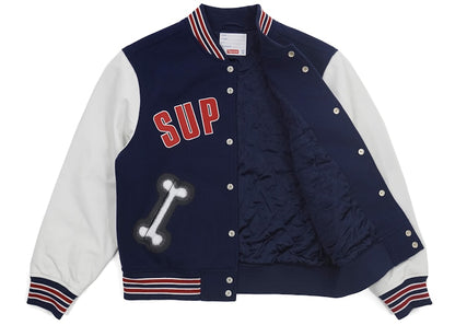 Supreme Bone Varsity Jacket Navy