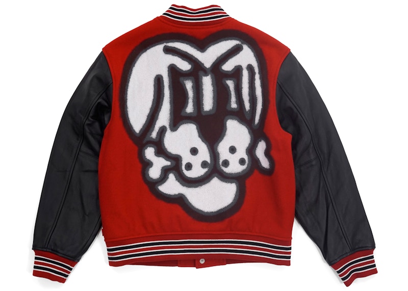 Supreme Bone Varsity Jacket Red