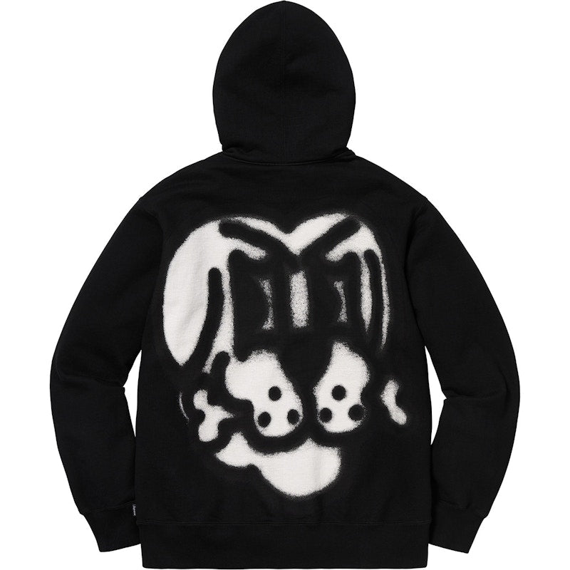 Supreme Bone Zip Up Sweatshirt Black