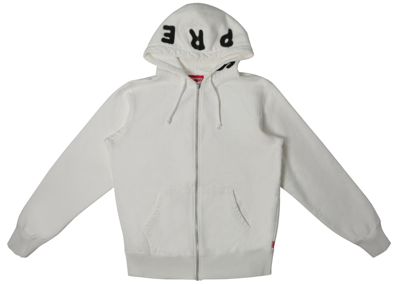 Supreme Bone Zip Up Sweatshirt White