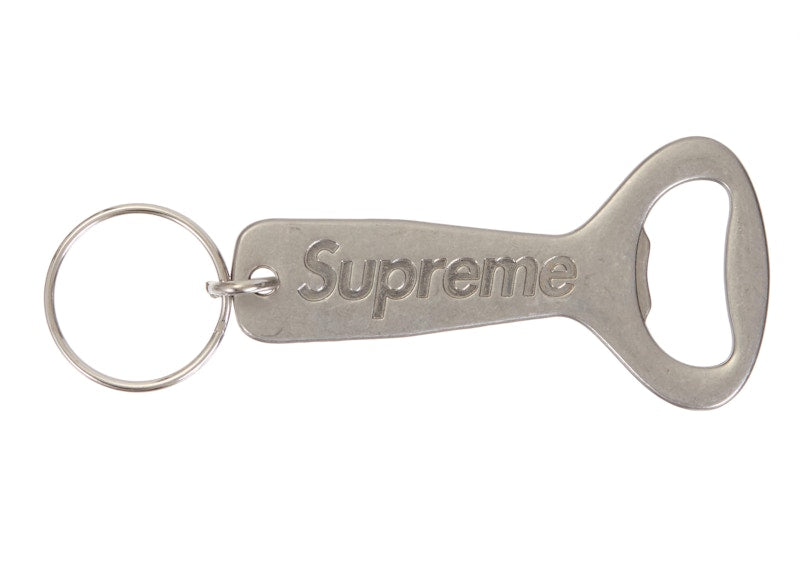 Supreme Bottle Opener Keychain Silver
