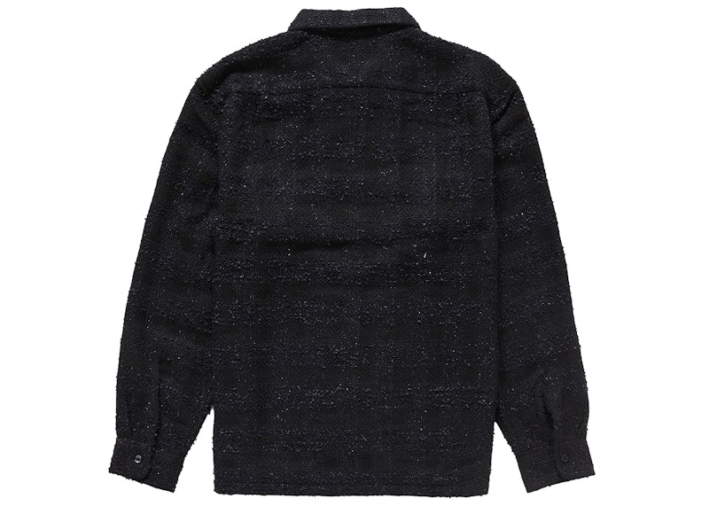 Supreme Boucle Zip Up Shirt Black