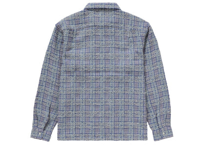 Supreme Boucle Zip Up Shirt Blue